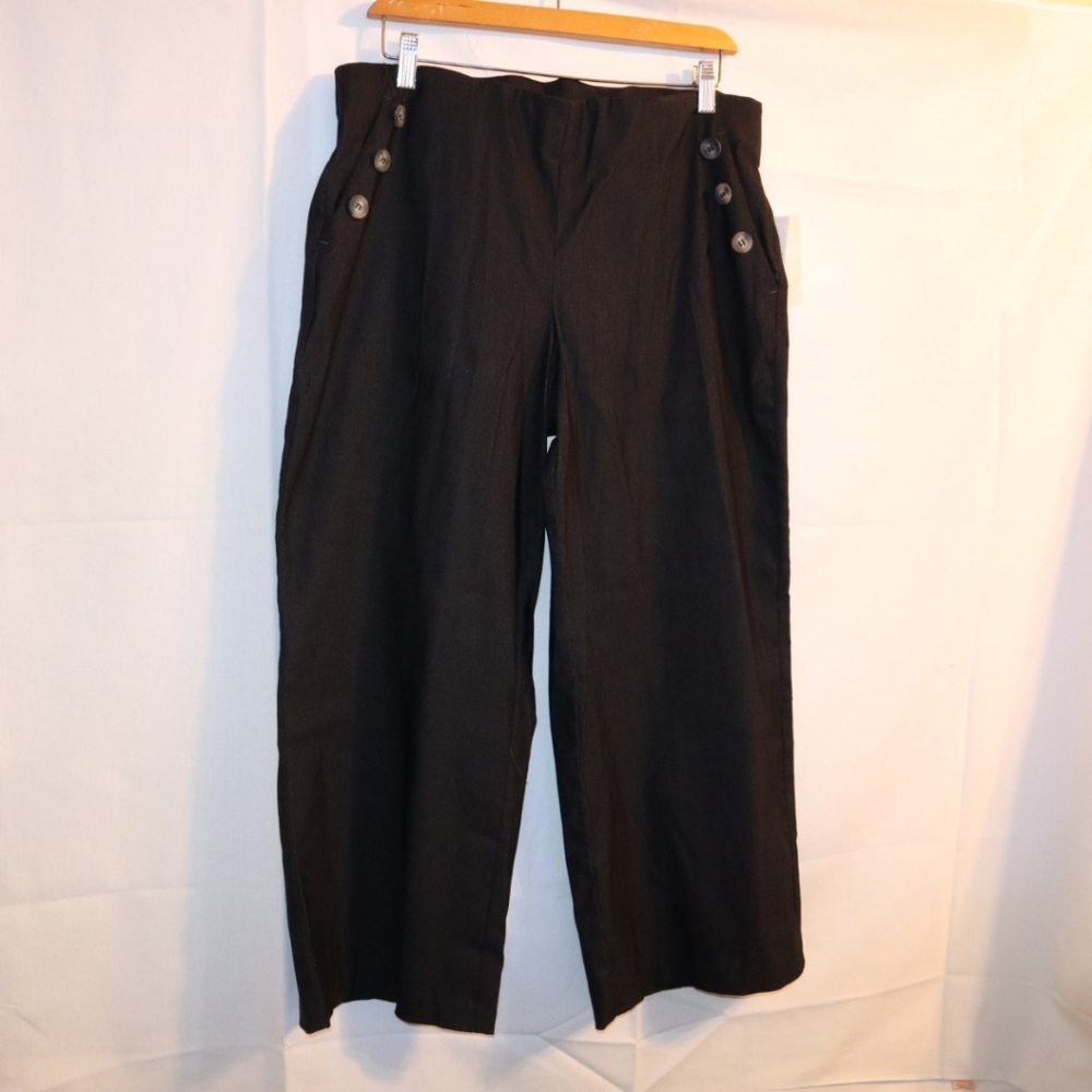 NEW !! Tribal Sailor Crop Pants Black Size 12 Petite - Picture 7 of 12